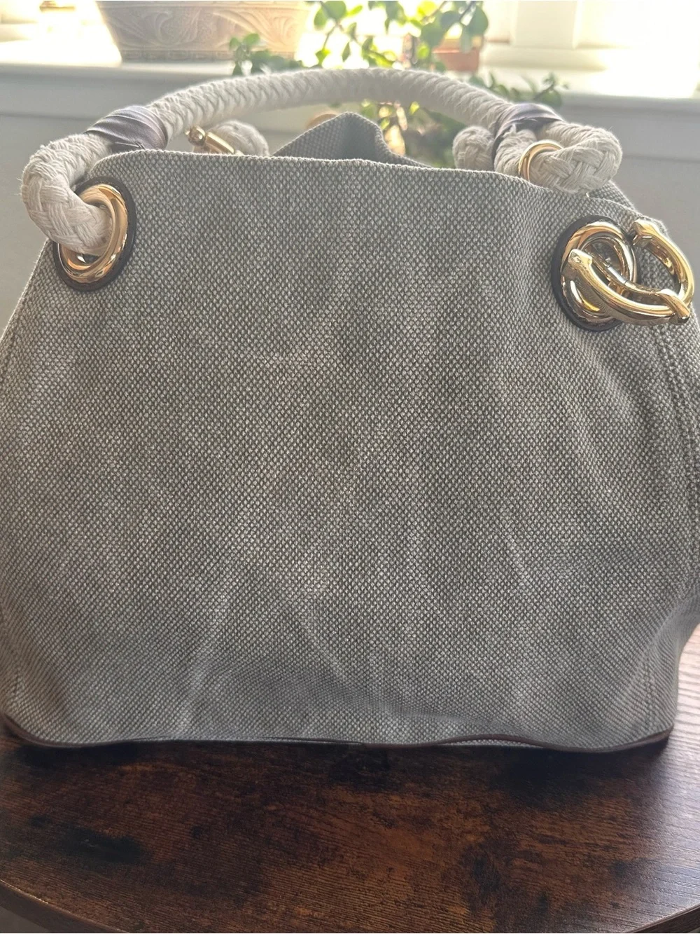 Michael Kors Taupe Hobo Bag with Gold Hardware